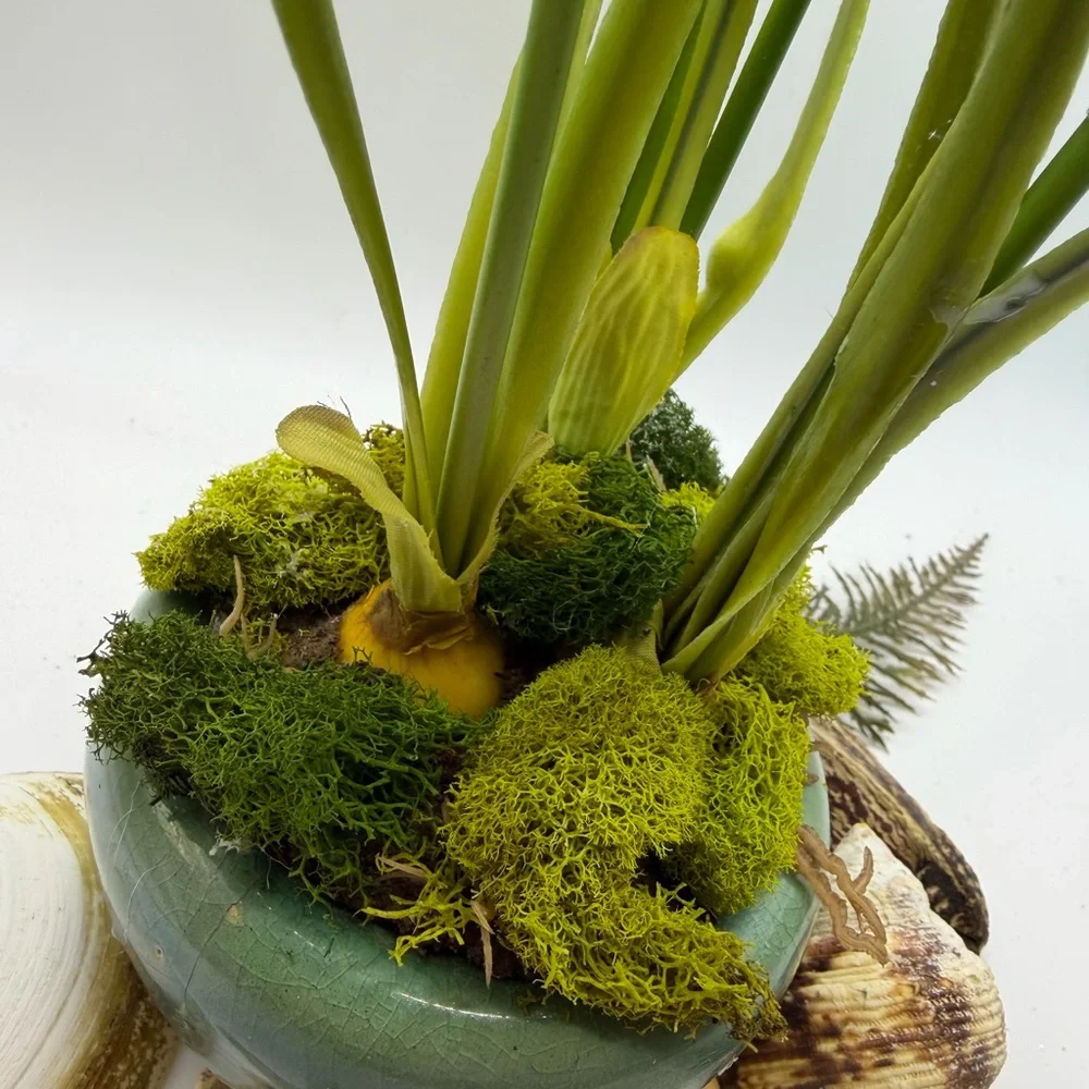 Yellow Daffodil 🌼 Floral Arrangement for Springtime with Moss